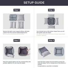 Cama linda para perro - Cama de mascota de felpa lavable, cama rectangular ortopédica de franela para cachorros con funda extraíble con cremallera - Blanco - Ver 5