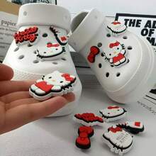 Sanrio Hello Kitty Men's/Women's Shoe Decoration -3D Cute And Stylish Detachable Shoe Decoration, Suitable For Clogs And Sandals In Spring And Summer