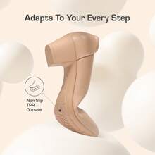 Women's Low Chunky Heels Comfortable Block Work Pumps Closed Round Toe Dress Shoes For Office Business - Apricot - View 4