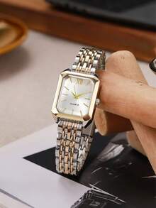 Women's Luxury Stainless Steel Band Casual Square Quartz Wristwatch, Fashion Business Style - Multicolor - View 15
