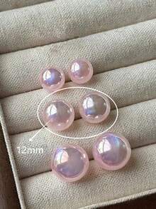 1 Pair Of Exquisite And Luxurious Temperament High Level Sense Small And Versatile Pink Mermaid Pearl Earrings, Suitable For Daily Wear - Pink - View 13