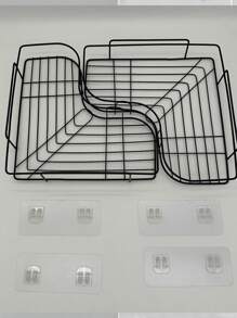 1 pieza Estantería triangular para baño, estantería de almacenamiento para dormitorio, estantería de almacenamiento para baño y cocina, estantería de almacenamiento de herramientas y utilidades, estantería para baño, cesta de ducha, estantería triangular sin taladro para baño y cocina, accesorios de baño, decoración de habitación