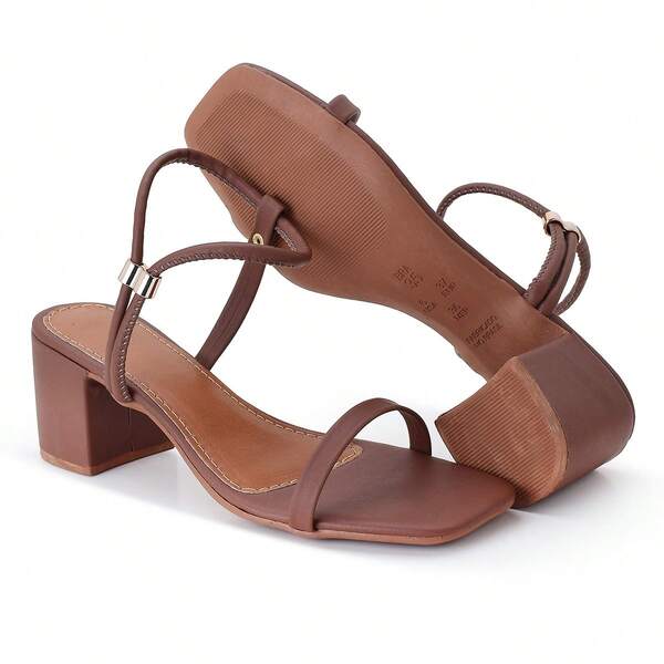 SandáliaSalto Feminina Salto Alto Confortável Elegante Bloco Sapatos Feminina