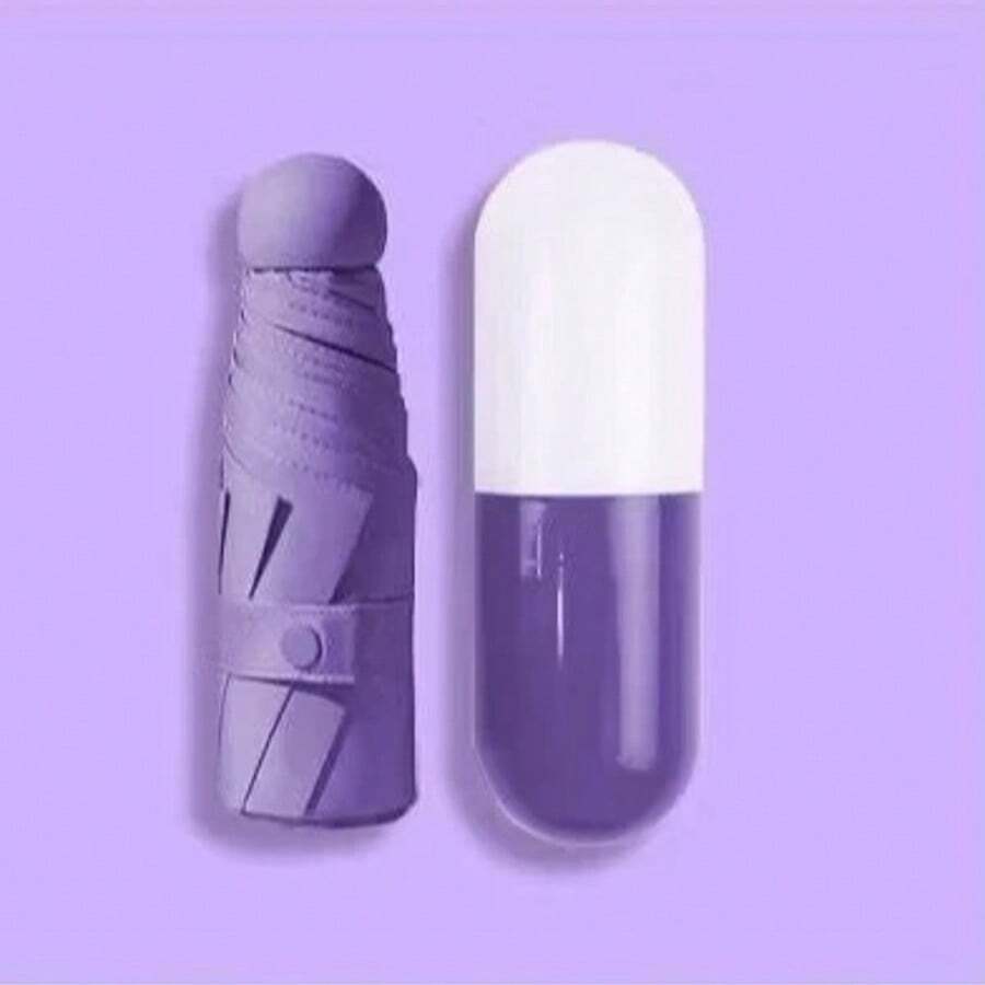 332 - Mini Umbrella Capsule Model Compact Pill Fits In Pocket - tử đinh hương - Xem 1