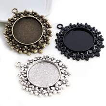 4pcs 25mm Inner Size Multi-Styles Pendant Cabochons Blank Base Setting Bezel Tray DIY Jewelry Making Accessories Findings For Necklace Keychains - Pendant Blank Base Setting - View 2