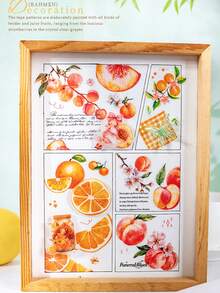 1 Stück dekorative Klebebänder mit Vintage-Motiven, Früchten, PET-Klebebandaufkleber 4,0 cm*2 m, ideal für Bullet Journals, Kunst, Scrapbooking, DIY-Basteleien, Planer, 6 Designs zur Auswahl