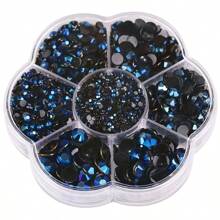 5000pcs/Box, 2mm 3mm 4mm 5mm 6mm, 5 Sizes, Silver Base Crystal Beads Stones,Flower Shape Box Packed, Round Flatback Rhinestones Multi Colors Crystal Gems Non HotFix DMC Jewelry Beads Glass Stones Diamond 3D Pattern Design Accessories Glitter Manicure Decal Decorations For Clothes,Bag,Shoes,Cups,Phone Covers,Handicrafts,Diy Trim.