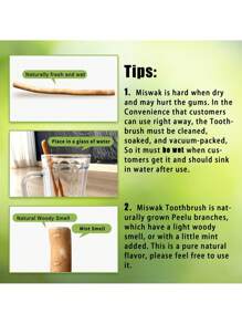 Miswak Sticks Toothbrush - Vacuum Sealed Natural Flavor From Original Authentic Arabic Plants- For Healthy Gums, Teeth, And Fresher Breath