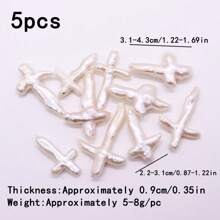 5pcs/Pack Natural Freshwater Baroque Square, Round, Asymmetrical Shape Loose Beads, Suitable For Clothing Or Home Decor DIY Bracelets, Necklaces, Earrings, Handmade Crafts, Gifts For Girlfriend, Mother