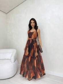 Tulle Tank Dress Evangelical Fashion Tendecia - Rust Brown - View 1