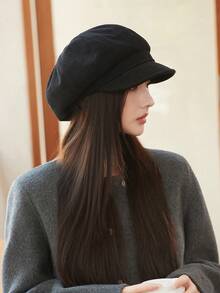 1 pezzo Cappello ottagonale da donna per autunno/inverno, berretto con ampia circonferenza, cappello da giornalaio casual versatile adatto per uso quotidiano, raduni, shopping - A - Visualizzare 9