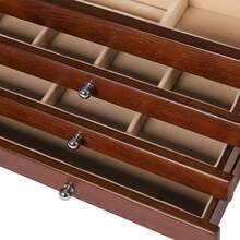 4 Schicht Schmuckkasten Holz Schmuckschatulle, 30x20x20.6cm Schmuckaufbewahrung Schmuck Vitrine Für Ringe, Ohrringe, Armbänder, Halsketten, Geschenk