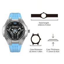 Fido Dido Reloj de cuarzo marca FidoDido - Correa de silicona resistente al agua 50M, movimiento de cuarzo japonés, esfera grande de 50mm, diseño deportivo, de moda, casual y clásico, perfecto como regalo para hombres y estudiantes - mirar - Ver 7