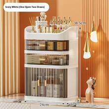 1 Set High-End Makeup Storage Box, Sliding Drawer Vanity Organizer, Multi-Layer Large Capacity Dust-Proof Makeup Case, Suitable For Bathroom, Vanity, Lipstick, Skincare, Makeup Brushes, Facial Cleanser, Face Mask Storage