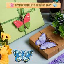 Unfinished Wooden Butterfly Shapes, Wooden Butterfly Crafts For DIY Decoration, Coloring & Painting Material, Wooden Silhouette, Home Decor, Hanging Ornament - Multicolor - View 3