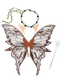 1 件/4 件大号金属蝴蝶翅膀，万圣节仙女翅膀派对服装道具，各种节日的理想选择