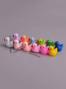 100 pezzi/set - Mini statuette di anatre, anatre in resina micro, anatroccoli in plastica mini, adatti per case delle bambole, giardini delle fate, decorazione per acquari