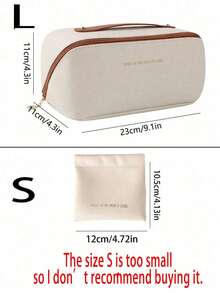 1 pieza Bolsa de maquillaje de PU impermeable, bolsa de almacenamiento de cosméticos de verano, de gran capacidad, con doble capa espaciosa y compartimentos, bolsa de maquillaje multifuncional para viajes de damas, bolsa de artículos de tocador, organización y almacenamiento de cosméticos, organización y almacenamiento de baño, regalos de Pascua, regalos para damas de honor, regalos del Día de la Madre, etc., adecuada para joyas, lápices labiales, esmalte de uñas y otras necesidades de viaje, necesidades de crucero, accesorios de viaje