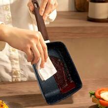 Sartén antiadherente para tamagoyaki, sartén rectangular para tortilla y hamburguesa, sartén antiadherente para enrollados de huevo, mini sartén para tamago con espátula de silicona, sartén pequeña - Fácil de limpiar y apta para lavavajillas, utensilios de cocina para el hogar