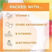 Emergen-C 1000mg Vitamina C en polvo para apoyo inmunológico diario, sin cafeína, suplementos de vitamina C con zinc y manganeso, vitaminas B y electrolitos, sabor naranja intenso - 2 unidades