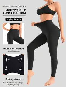 3 Confezioni - Leggings a vita alta per donna, ultra morbidi, elastici, opachi, snellenti, leggings da yoga, taglia unica e taglie forti - Multicolore - Visualizzare 5