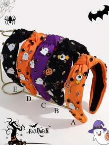 1 Băng đô Halloween hình nhện đính đá giả ngọc trai giả thời trang dành cho nữ, thích hợp để đeo hàng ngày, băng đô, vòng tóc, phụ kiện tóc, phụ kiện lễ hội - Nhiều màu - Xem 2