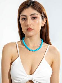 imoli 1 chiếc vòng cổ bằng nhựa thời trang phong cách Bohemian cổ điển lấy cảm hứng từ dopamine dành cho nữ, phù hợp để đeo quanh năm, làm quà tặng cho kỳ nghỉ ở bãi biển (kích thước hạt cườm, hạt và ngọc trai thủ công có thể thay đổi đôi chút) - Nhiều màu - Xem 22