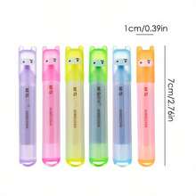 M&G 6 piezas Mini Bolígrafos Fluorescentes Resaltadores - Colores vibrantes, Punta biselada, Adecuado para uso en oficina y escuela, Fluorescente, Con llavero