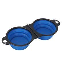 2 em 1 Comedouro Portátil Dobrável para Pets, Tigelas de Água Dobráveis de Silicone para Cachorro, Recipiente de Ração para Cachorro e Gato, Acessórios para Animais de Estimação, Utensílios para Cachorro, Utensílios para Filhote, Tigelas para Gato, Alimentação de Filhote, para Viagens, Caminhadas, Acampamento