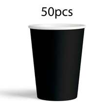 60pcs/Set Black Disposable Party Tableware Set, Including Black Disposable Paper Plates, Dessert Plates, Cups, Ideal For Christmas, New Year, Birthday, Valentine's Day Parties - Black - View 14