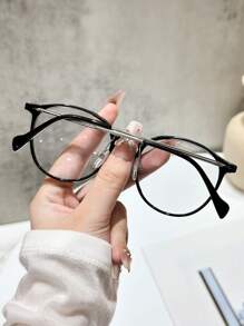 1 件塑料和金属几何全框变色现代简约风格 Ins 风格女士时尚眼镜，适合日常生活户外休闲活动街拍热带海滩度假家庭出游驾驶露营外出装时尚配饰圆形墨镜