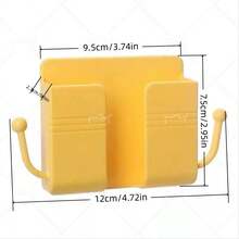 多功能壁挂式手机充电支架，无需钻孔遥控器收纳架，粘贴式悬挂支架，墙壁收纳盒，适用于卧室、浴室、客厅、办公室和宿舍，珠宝收纳盒，多种颜色，织物设计，卧室配件 | 时尚简约，空调，遥控器，耐用壁架，收纳架