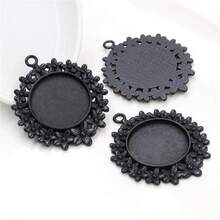 4pcs 25mm Inner Size Multi-Styles Pendant Cabochons Blank Base Setting Bezel Tray DIY Jewelry Making Accessories Findings For Necklace Keychains - Pendant Blank Base Setting - View 14