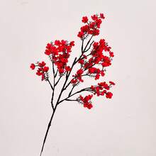 1pc/3pcs Plastic Artificial Flower Bouquet, Cherry Blossoms Artificial Flowers Baby's Breath,Modern Artificial Flower Bundle For Home Decor,Fake Plants,Fall Decor,Room,Desk,Garden Decor,Room Decoration Stuff