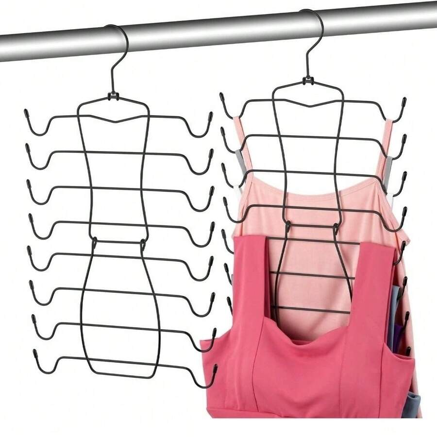 8 Tier Underwear Hanger Metal Seamless Design Bra Tank Top Hangers Save Space Display Closet Organizers Camisoles - Multicolor - View 1
