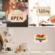 3 件/包 14.7 厘米 * 22 厘米空白木质标牌、DIY 木板、绘画用品、手工艺品和装饰品、铭牌、家居、户外、花园、门廊、门窗装饰、木雕、建筑模型、节日礼物、装饰性悬挂木质饰品、艺术板，适用于返校、万圣节、感恩节、圣诞节、生日、婚礼派对装饰