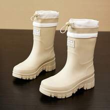 Women's Rain Boots, Non-Slip Rubber Boots, Outdoor Camping Water Boots, Basic Fashion Style