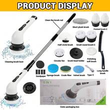 CDRDQ Electric Spin Scrubber, Shower Cleaner Brush Waterproof 2H Fast Charge, Bathroom Cleaning Brush 2 Adjustable Speeds, With 11 Replaceable Brush Heads, For Bathroom Floor Kitchen Window - White - View 14