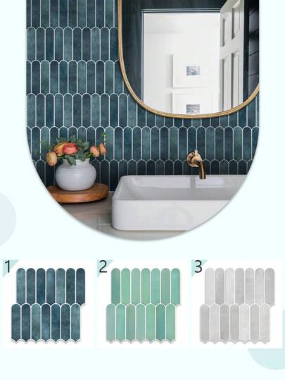 COMMOMY 1/10/20 件 - 3D PVC 鱼鳞即撕即贴瓷砖墙贴 - 30 X 30 厘米，防水墙贴 - 适用于浴室、厨房、客厅墙壁装饰墙贴，家居 DIY 装饰，多种颜色可供选择