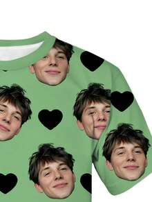 Customized Personalized Photo Round Neck T-Shirt, As A Gift