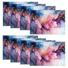 1/4/6/8/12 件亚麻餐桌垫，可水洗印花餐垫，表面保护垫，室内外餐桌垫，适用于节日派对、厨房餐桌装饰 - 彩色 - 查看 30