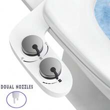 1pc,Cold Water Attachable Toilet Bidet - DITACHABLE- SAVE CUBIT FEET(Dual Retractable Nozzles)