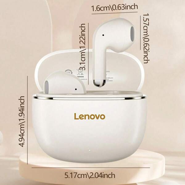 Lenovo Lenovo TA120 Wireless Semi-In-Ear Headphones – Hi-Fi Sound, Ultra-Long Battery Life, Call Noise Cancellation, Comfortable Fit, Low Latency For Gaming/Sports/Music, Perfect Gift