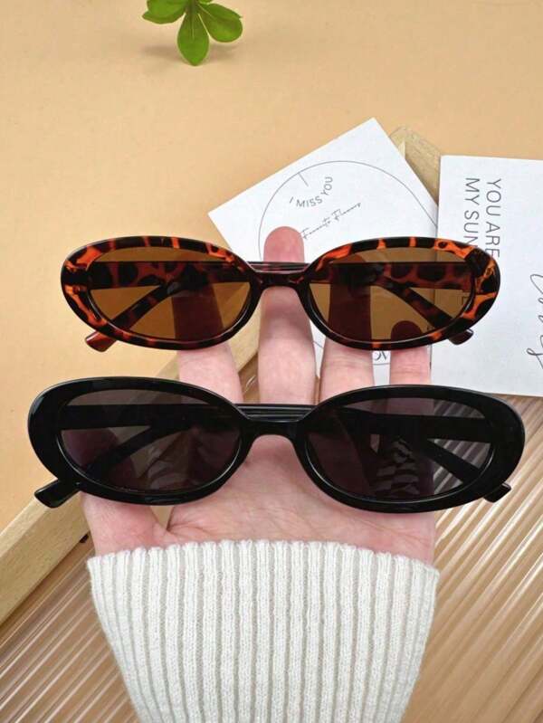 2 piezas Gafas de plástico con marco completo con estampado de leopardo, clásicas y delicadas, de moda para adolescentes, para salidas escolares, actividades al aire libre, festivales musicales, fotografía callejera y accesorios