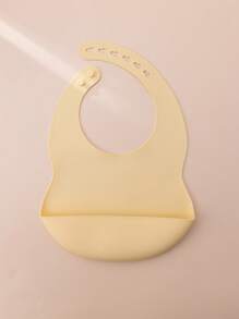 PopLittleOne 1 pieza Babero de silicona para bebé de unicolor, vajilla para bebé, babero ajustable para bebé, artículos de alimentación y entrenamiento para bebé, babero impermeable para bebé