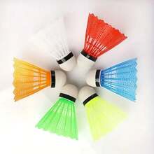 12pcs Colorful Badminton Shuttlecocks - Durable, Windproof And Elastic Plastic Training Balls, Suitable For Beginners, Indoor Badminton Accessories, Vivid Sports Equipment, Durable Plastic Balls Outdoor Garden, All Skill Levels, Sports Camping Accessories, Fun And Stylish, Sturdy Structure, Essential Sports Gear For Enthusiasts, Random Colors