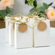 10/20/30pcs Kraft Paper Candy Bags With Tags Wedding Favors Gifts Packaging Bag Boxes For Kids Birthday Baby Shower Party Decor