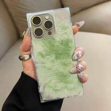 Gradient Green Unique  Design Phone Case TPU Soft Case For IPhone 16 Pro Max, 15/14 PLUS, 13/12 Pro Men Women Transparent Cute Cartoon Personality Creative