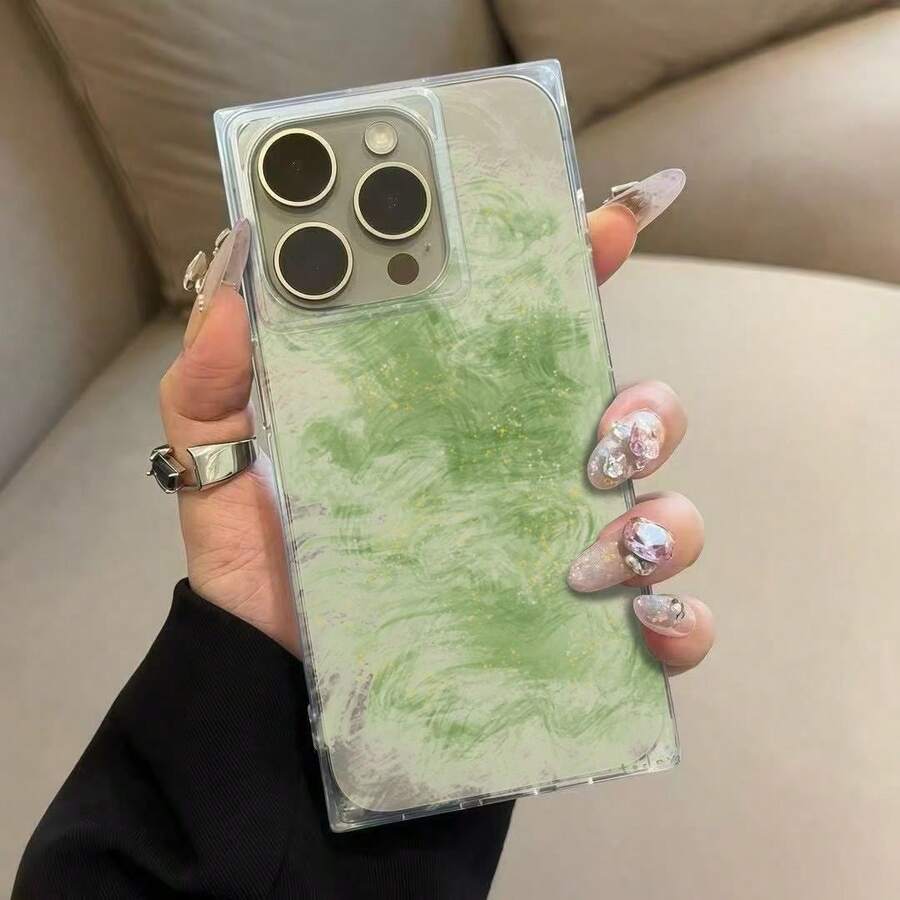 Gradient Green Unique  Design Phone Case TPU Soft Case For IPhone 16 Pro Max, 15/14 PLUS, 13/12 Pro Men Women Transparent Cute Cartoon Personality Creative