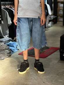 Light Baggy Wide Skate Jeans Yin Yang Balloon Premium Sow All Loose Zipper Pocket - 藍色 - 查看 1